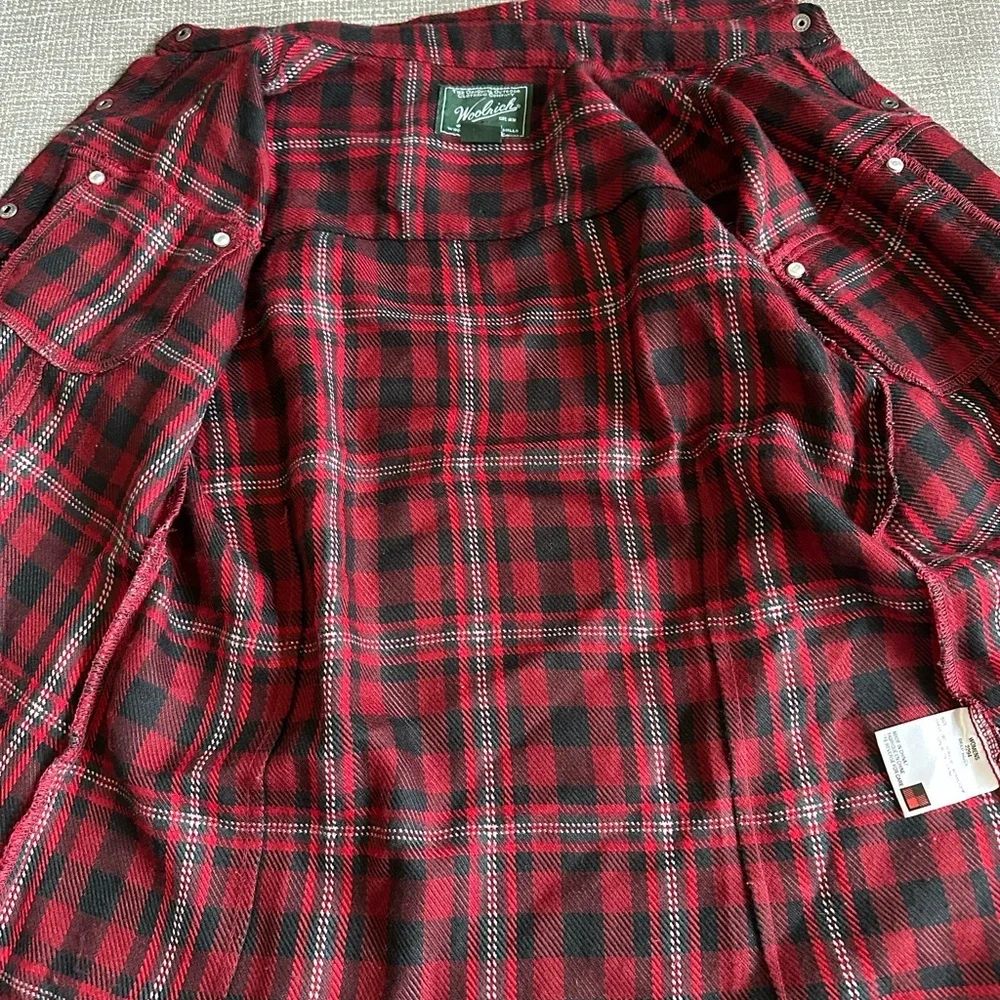 Woolrich Women’s Long sleeve Deep Ruby Plaid Soft Button Up Shirt size Small - Picture 8 of 12